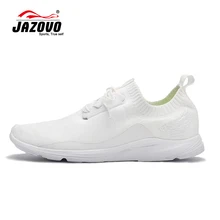 2016 JAZOVO Running Shoes Light air Mesh Outdoor Sports Black White Jogging Sneakers For Woman Flat Walking Trend Shoes 36-39