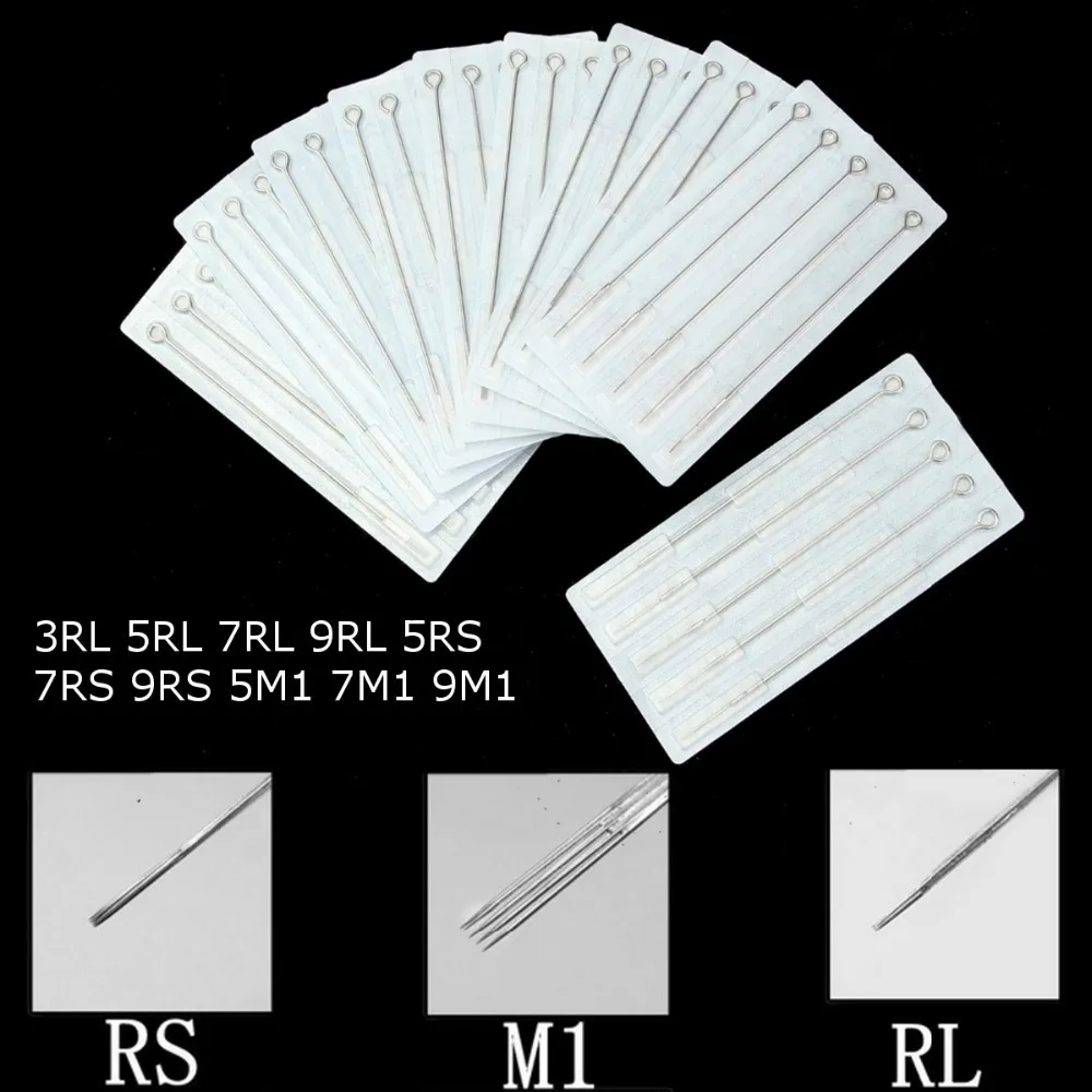SALE !!50pcs Disposable Tattoo Needles Mix Needles 50PCS/Boxes 10 Sizes