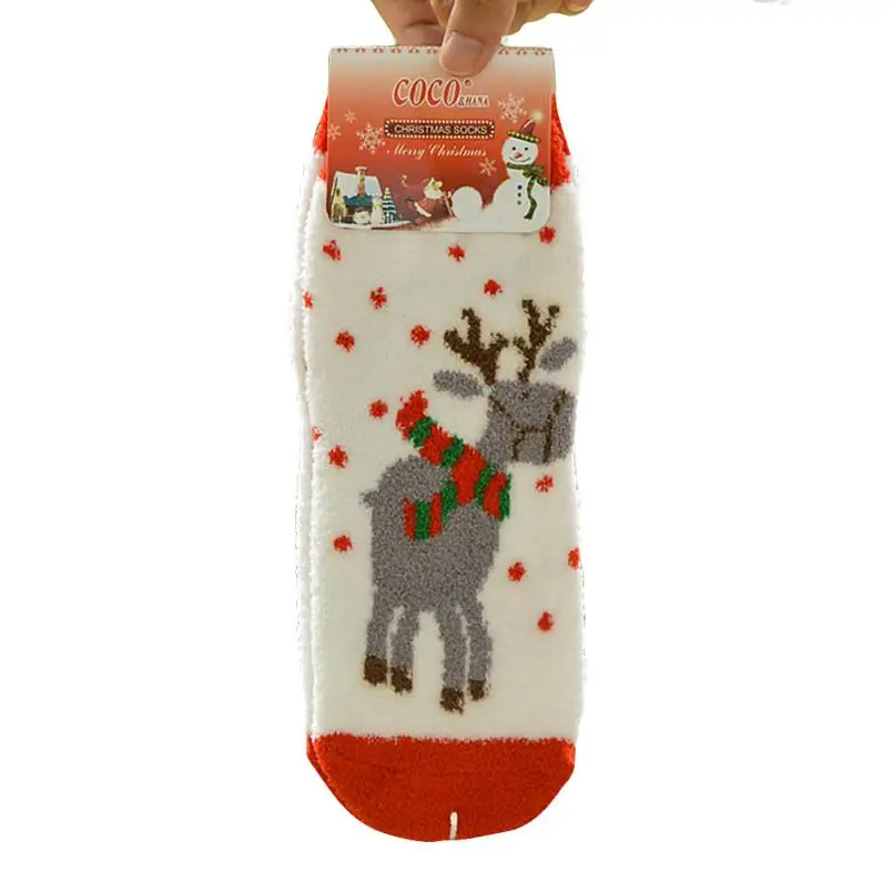 font b 2017 b font new year Women 3D Cartoon Christmas Socks snowflake deer santa