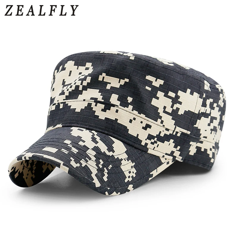

Cotton Digital Camouflage Military Hat Men Army Flat Cap Adjustable Casual Male Female Baseball Cap Snapback Cadet Military Patr