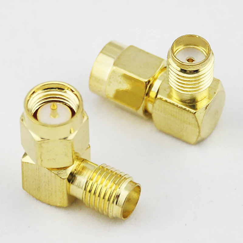 

50pcs/lot SMA Connector Jack SMA 90 Degree Right Angle SMA Male to Female Adapter Screw the needle to SMA Male to Female