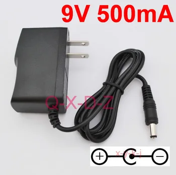 

US High quality AC/DC 9V 0.5A 500mA Switching Power Supply Gitarre Effektpedal Netzteil adapter Reverse Polarity Negative Inside