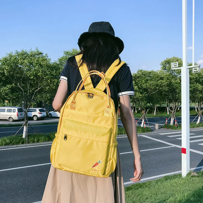 Menghuo 2018 New Preppy Style Fashion Embroidery Ladies Backpack Nylon High Quality Women School Shoulder Bag for Girls YouthIMG_0754