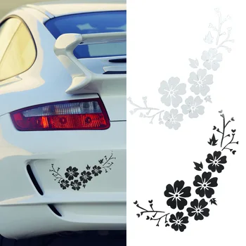 

Flower Pattern Sticker Cute Cherry Decals Black White Car Styling Sticker Home Party Wall Decoration Sticker Car Accessories