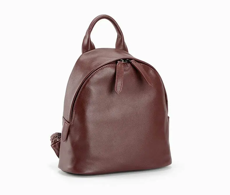 Новинка, женские рюкзаки, натуральная кожа, Простой Школьный рюкзак для девочек-подростков, Mochila Mujer, модные черные дорожные сумки - Цвет: Dark red