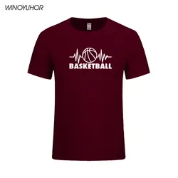 2019 новый летний сердцебиение Baskerballer футболка Для мужчин короткий рукав хлопковая Корзина мяч Мужская футболка топы Camisetas футболка