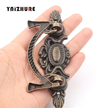 2PCS Retro Alloy Kitchen Drawer Cabinet Door Handle Furniture Knobs Hardware Cupboard Antique Pull HandlesBronze Tone