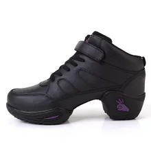 Обувь с мягкой подошвой в стиле «первый слой кожи», кожаная женская обувь для джаза, современная танцевальная обувь для фитнеса на четырех квадратных каблуках