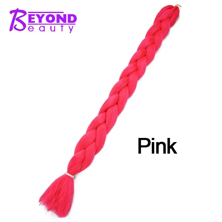 Beyond beauty огромные косички объемные синтетические волосы 165 г африканские плетеные волосы стиль вязания крючком - Цвет: Розовый