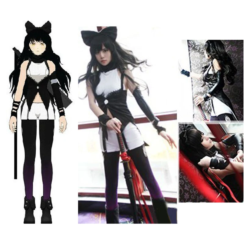 RWBY черный Прицеп Блейк Белладонна косплей Униформа Женский костюм любого