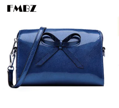 

2019 new special girl shoulder bag Shiny small square bag with bow leather Casual fashion woman messenger bag free shipping