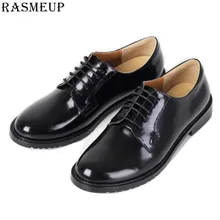 RASMEUP/женские оксфорды из мягкой кожи в британском стиле; коллекция года; Модные женские броги; повседневная женская обувь на плоской подошве со шнуровкой в стиле ретро