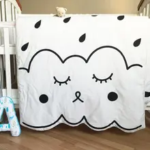 Одеяло для новорожденного, хлопковый Белый Черный напольный игровой коврик ковер, мультфильм Дети Лето quiltl, размер 130X90 см, 550 г