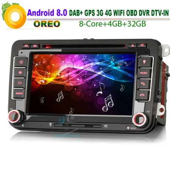 

DAB+ 7" Android 8.0 Sat Nav WiFi Autoradio USB GPS SD DVR DTV-IN Bluetooth 3G Car Stereo RDS BT DVD CD Car Radio for VW Scirocco