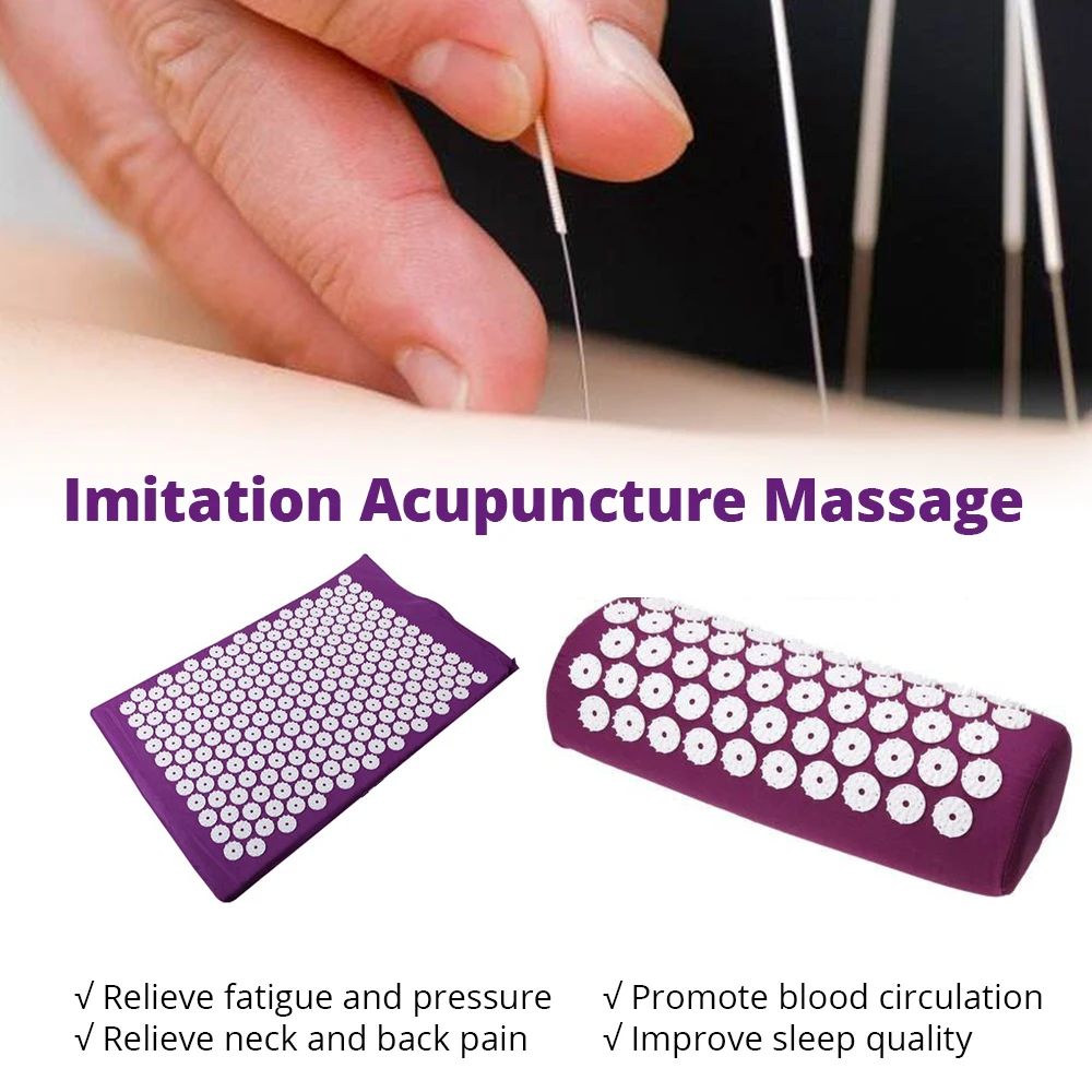 KONGDY Acupuncture Massage Mat and Pillow Acupuncture Massage Cushion Acupressure Massage Relieve Back Pain Headache Help Sleep KONGDY Acupuncture Massage Mat and Pillow Acupuncture Massage Cushion Acupressure Massage Relieve Back Pain Headache Help Sleep