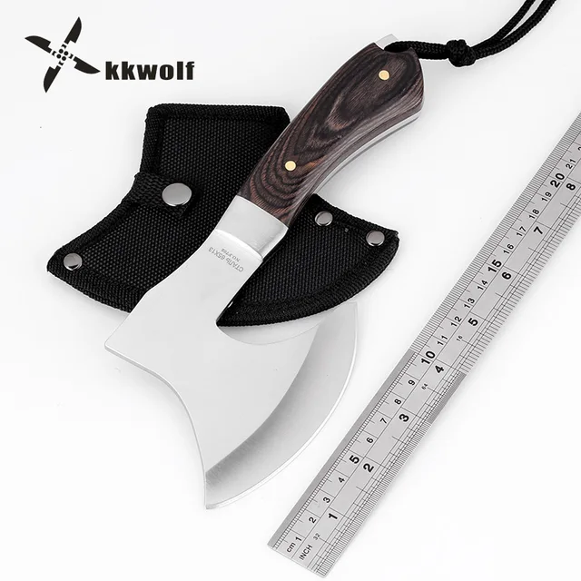 KKWOLF Multi Outdoor Survival Tomahawk Axe Head Tactical Fighting Ax Hammer Axe Hunting Rescue Hatchet Fire Steel Felling Axes