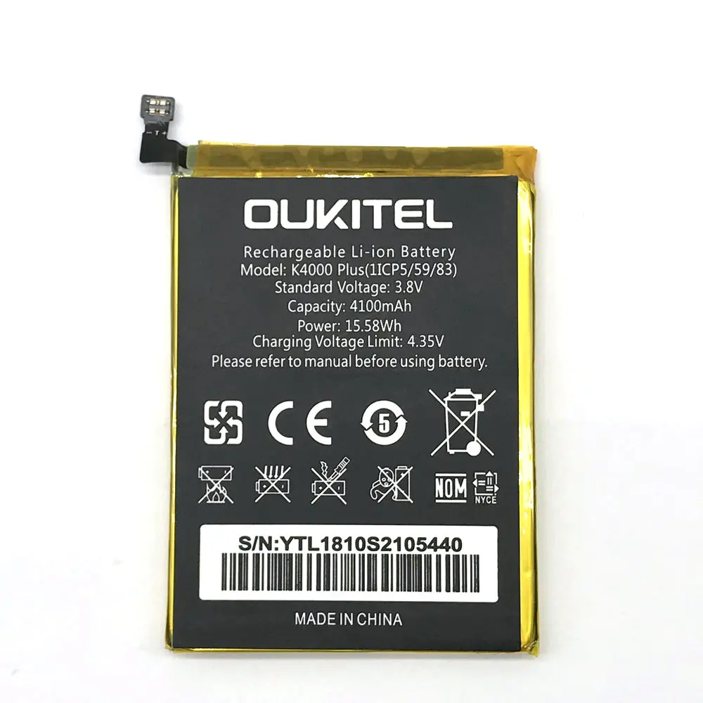 

1Pcs High Quality New K4000 Plus Battery for Oukitel K4000 Plus smart phone