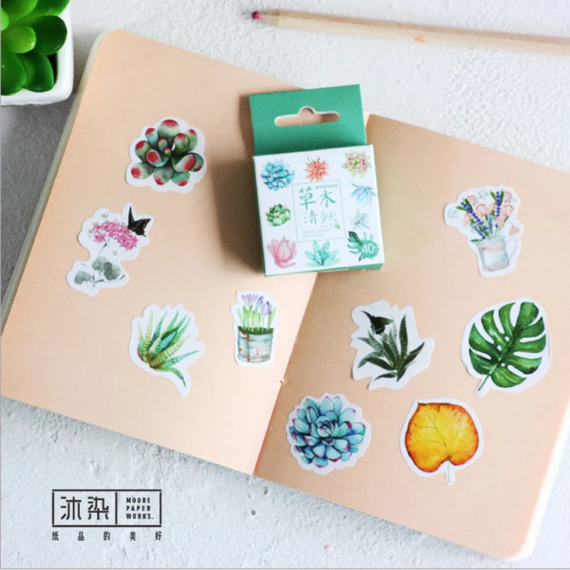

40 pcs/set Cute Rabbit Cat Adhesive Stickers DIY Decoration Decorative Stickers Bakery Phone Envelope Stickers