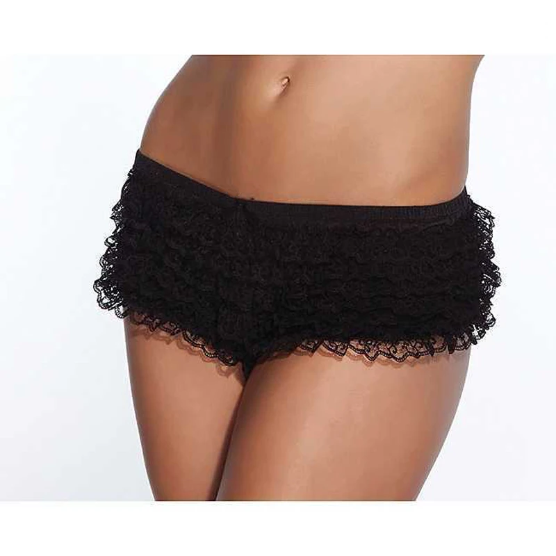 

Halloween Hot sale women sexy lace underwear panties rainbow color beauty ruffles L/XL size