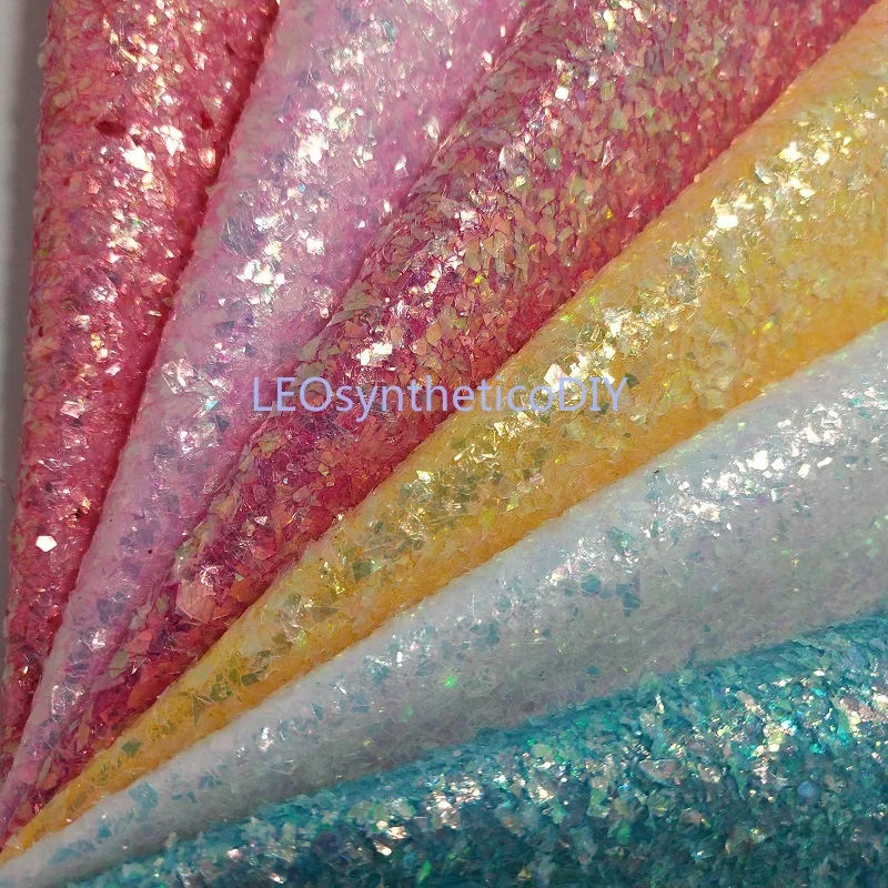 

1PC 21X29CM Synthetic Letaher, Cuero Sintetico Chunky Glitter Leather For Making Bows Accessories LEOsyntheticoDIY T196