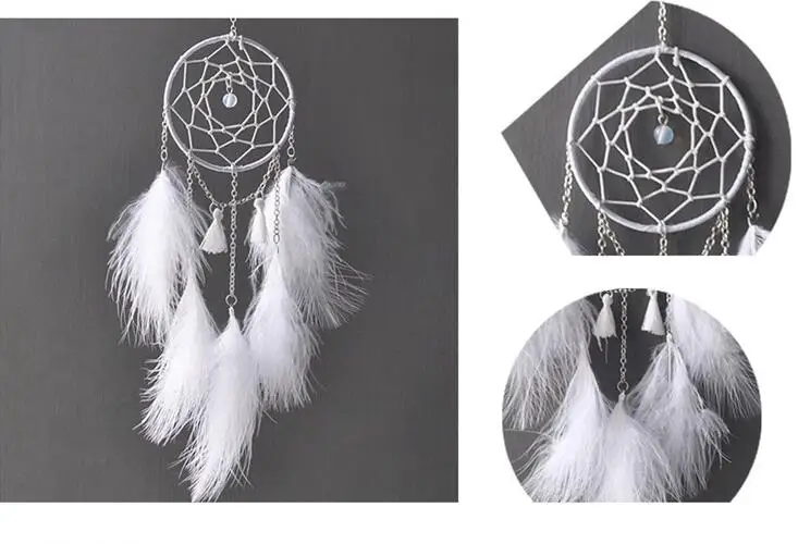 Горячая DIY свет строка романтические перья Dream Catcher стене висит светодиодный для
