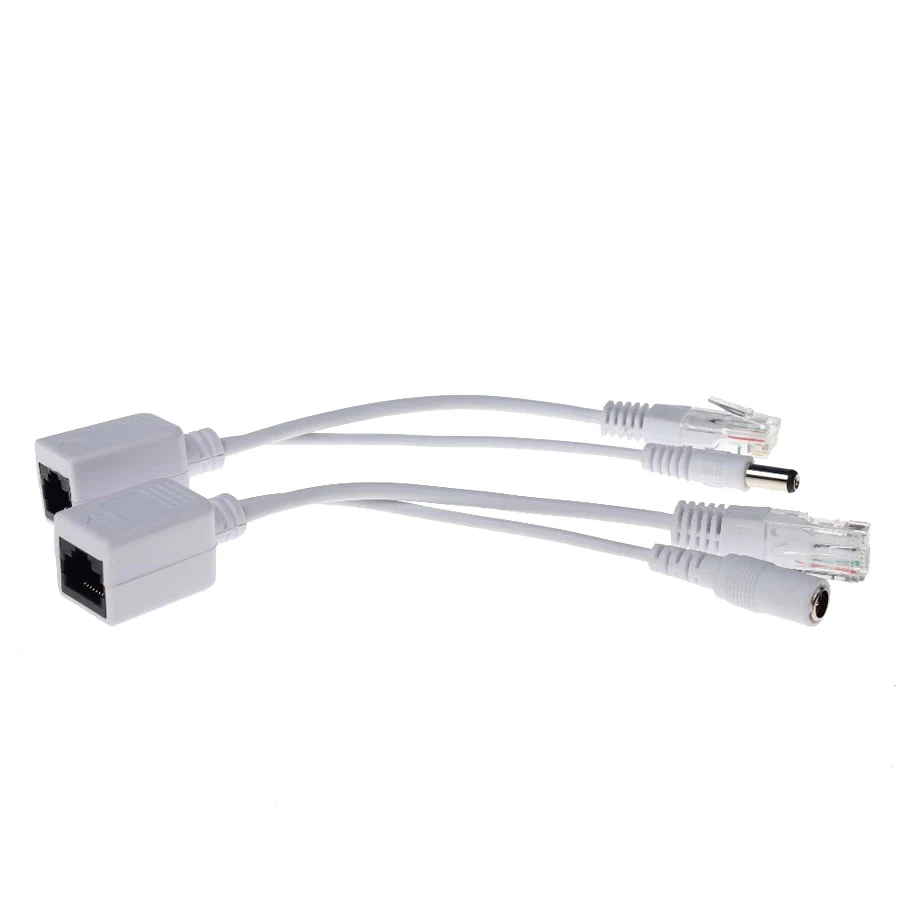 

BESDER POE Adapter cable Connectors Passive Power cable Ethernet PoE Adapter RJ45 Injector + Splitter Kit Support 5V 12V 24V