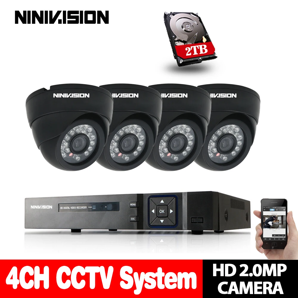 Система видеонаблюдения NINIVISION HD AHD 4 канала 1080 пикселей МП х720 | Безопасность и