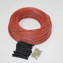 10 м до 100 м красный силиконовый резиновый Дальний инфракрасный теплый пол комнатный термостат углеродное волокно нагревательный кабель