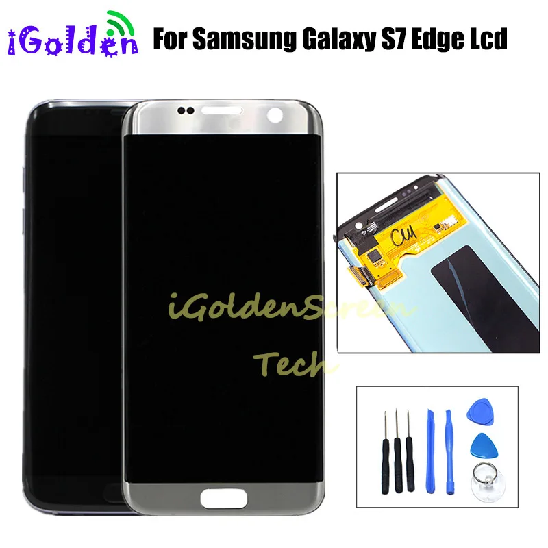 Для SAMSUNG GALAXY S7 EDGE G935 G935F ЖК дисплей с рамкой кодирующий преобразователь сенсорного