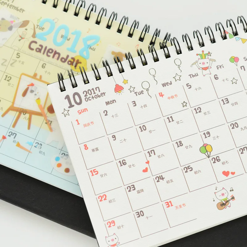 Милый прекрасный Настольный календарь DIY ежедневная программа ежедневная заметка коврик школьные и офисные принадлежности подарки календарь цвет случайный