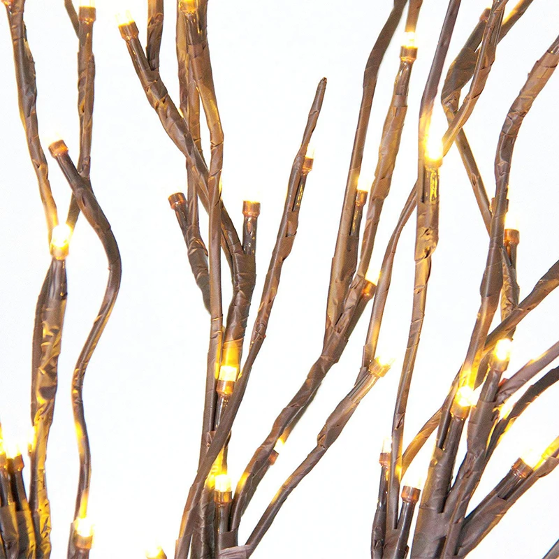Christmas Wicker Vase Decorative LED Lights2