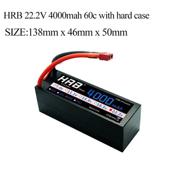 

HRB RC Car Lipo 6S 22.2V 4000mAh 60C Battery Hard Case MAX 120C Strap For TRAXXAS Truck RC Helicopter Airplane Quadcopter Part