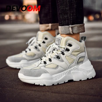 

Fashion Shoes Men Sneakers Men Winter Shoes Men Casual Shoes High Top Cotton Mesh + Leather Shoes Outdoor Autumn Winter Boots