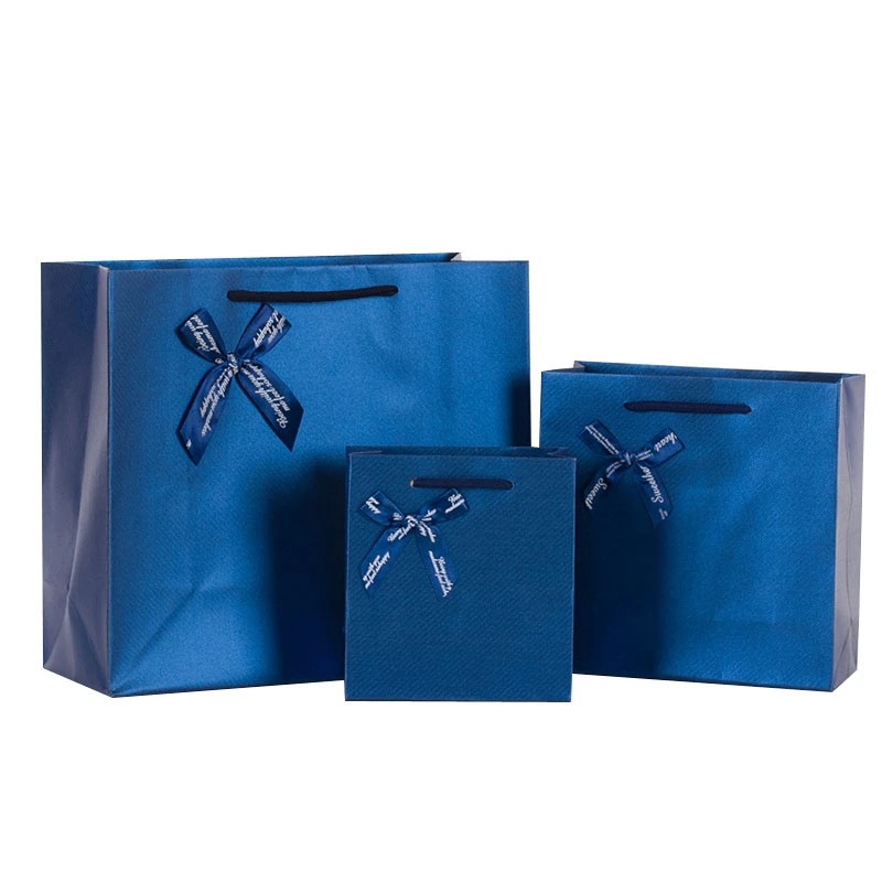 5 Pieces Bleu Cadeau Papier Sac Emballage Shopping Twill Mariage Anniversaire Cadeau Sac Nœud Papillon Fete Des Peres 14 15 7cm 8cm30 27 12cm Aliexpress