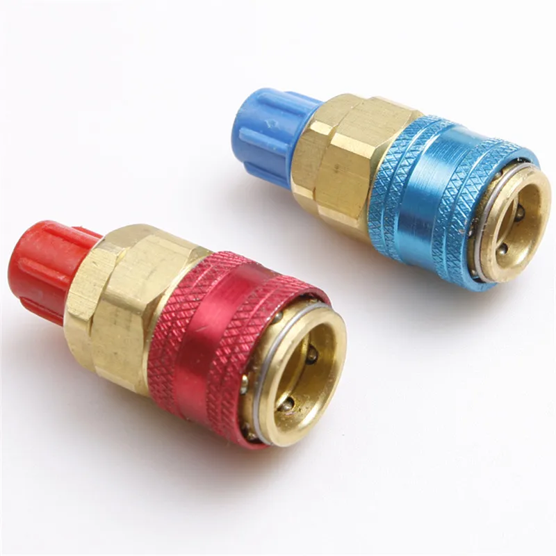 2 шт. Авто AC R134A H/L Quick Coupler разъем латунные адаптеры 1/4SAE хладоагент кондиционирования воздуха Манометр
