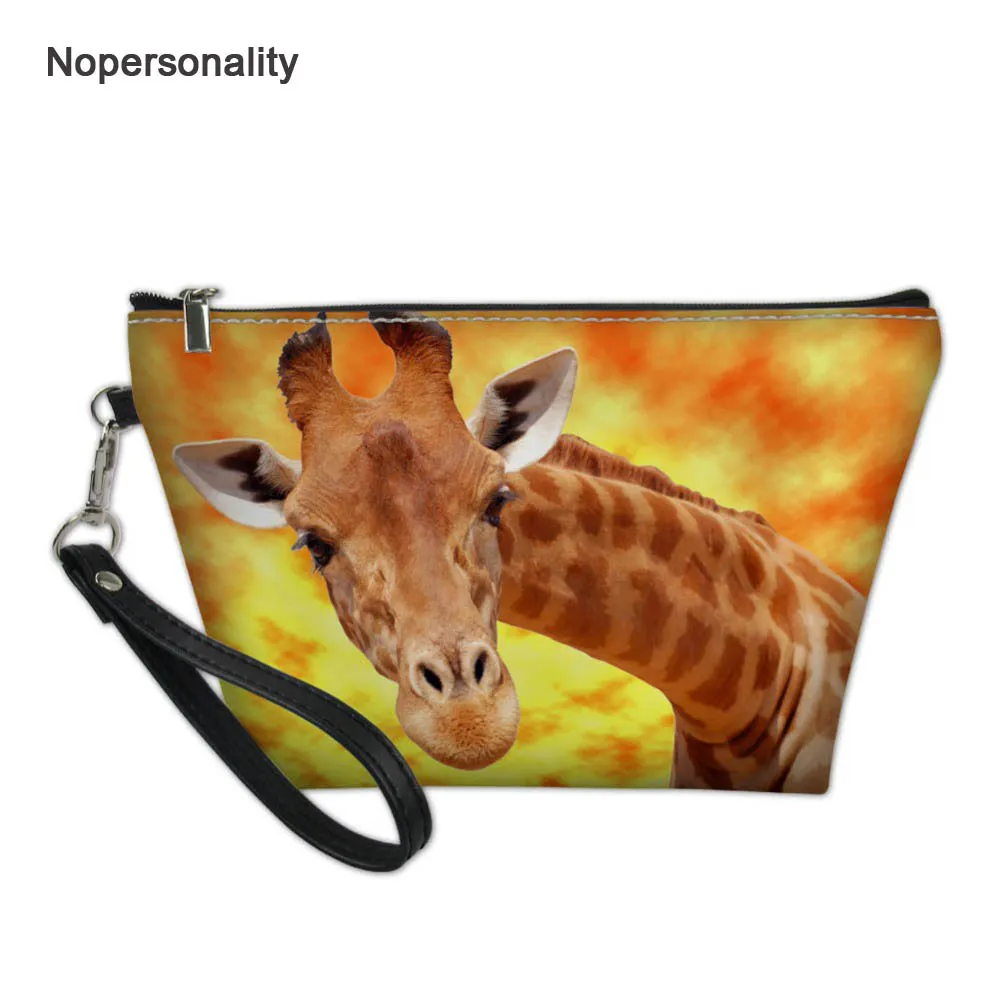 Nopersonality одежда с принтом жирафа Женский дорожный кейс для косметики 3d кожаная
