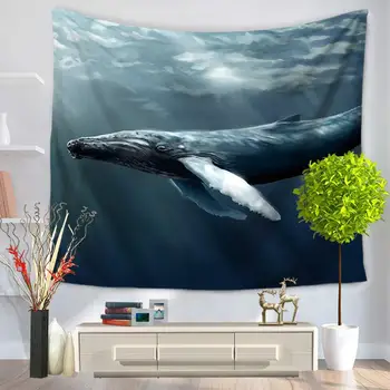 

RUBIHOME Hanging Wall Tapestry 3D Design Sea Shark Home Decor Yoga Beach Towel Throw Rug Blanket Camping Tent Travel Pad