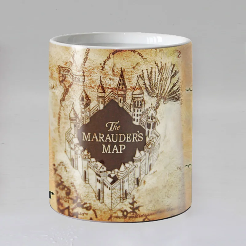 Старый HP Мародер Географические карты Цвет Изменение Кружка Магия теплочувствительная Кофе Кружки Чай Чашки удивлен подарок