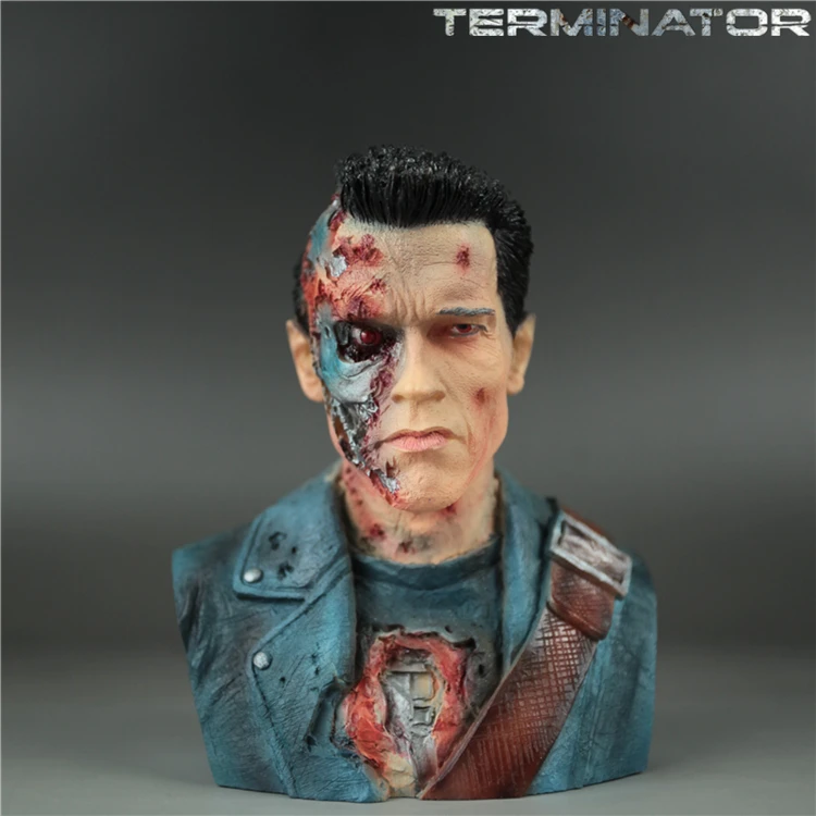 

[ESTARTEK] Terminator T800 Arnold Schwarzenegger Battle Damaged Bust Model Imitation Copper Statue Decoration