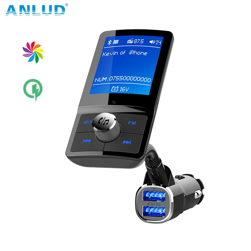 ANLUD Bluetooth Car Kit Цвет ЖК дисплей fm передатчик громкой связи MP3 без потерь Музыкальный