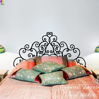 

Large Headboard Wall Sticker Kids Room Bedroom Giant Headboard Flower Heart Wall Decal Bed Bedside Mandala Vinyl Home Decor
