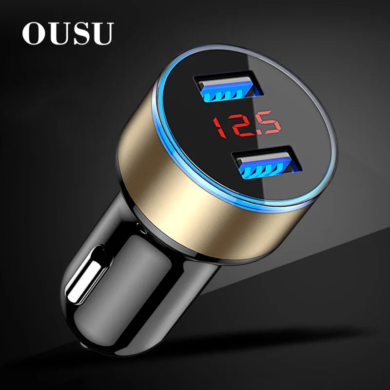

OUSU 5V 3A USB cargador Fast Charging LED Car Charger For iphone ipad samsung huawei xiaomi Original USB Adapter Car sarj aleti