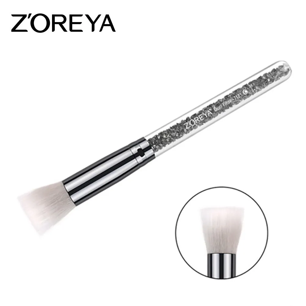 

ZOREYA Duo Fibre Brush for Makeup Crystal Handle Make Up Brush Beauty Starts Powder Brush Cosmetic Kit Top Quality