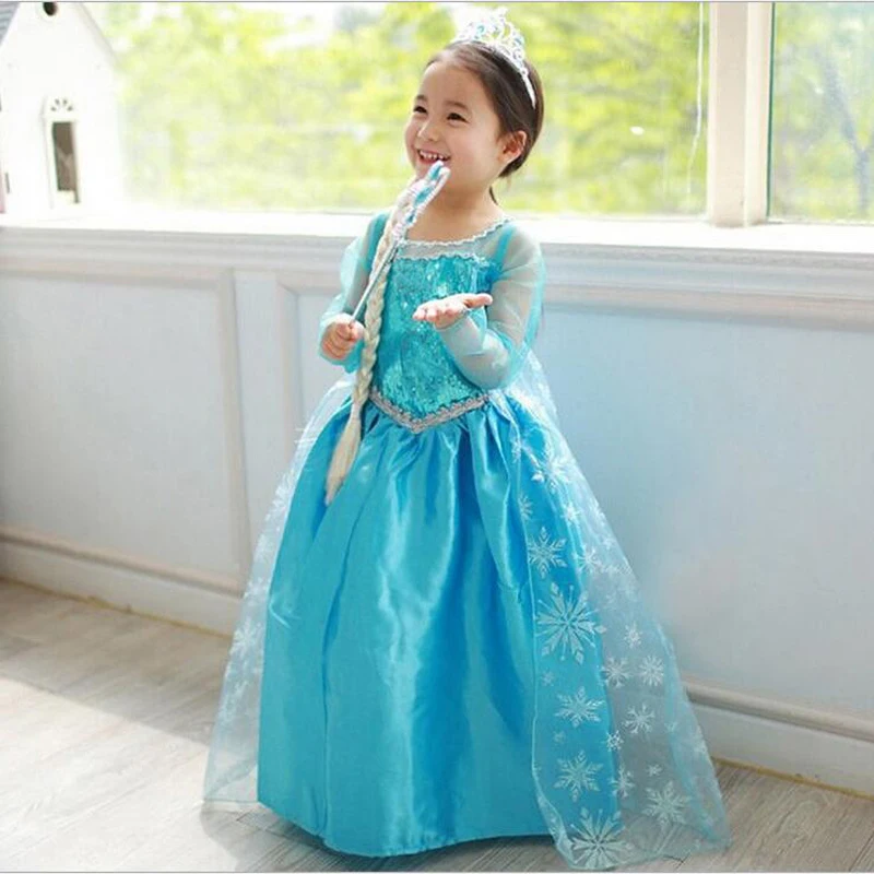 

Snow Queen Elsa Dresses Cosplay Princess Anna Elsa Dress for Girls Birthday Party Dress Children Clothing for Kids Elsa Costume