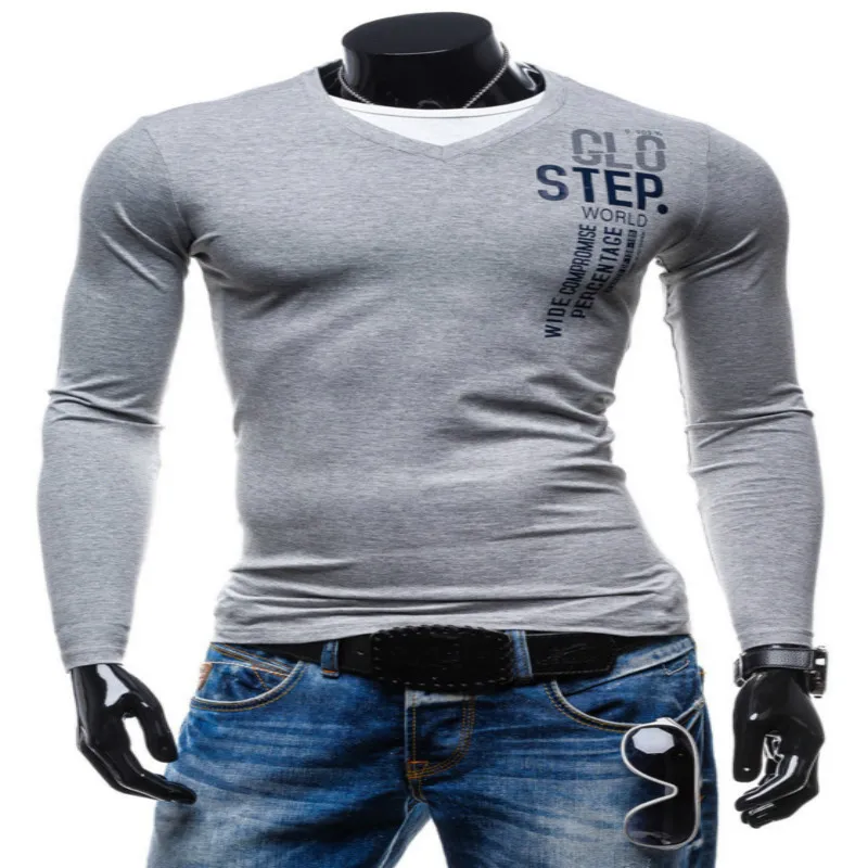 2017 Personalized Print Male Slim V Neck Long Sleeve T Shirt 5056 P30 2017 personalized print male slim v neck long sleeve t shirt 5056 p30