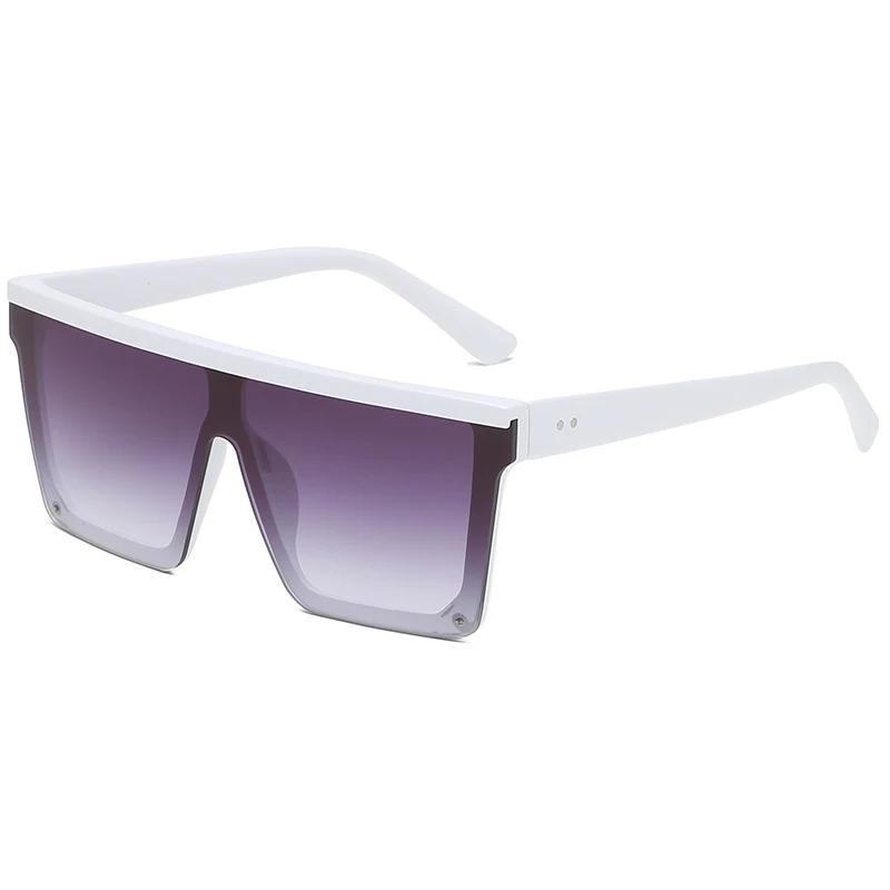 Солнцезащитные очки Мужские Женские квадратные мужские очки большие солнцезащитные очки фирменные дизайнерские женские мужские оттенки для вождения негабаритные солнцезащитные очки UV400 - Цвет линз: white frame grey