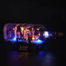 Led Light Set For Lego 21313 Ideas Serie Compatible 16051 creator ship in a Bottle Building Blocks Bricks(only LED light) lepin 16051 creative ideas pirates of caribbean ship in a bottle building block bricks kids toys clone legoings 21313 lepin toys