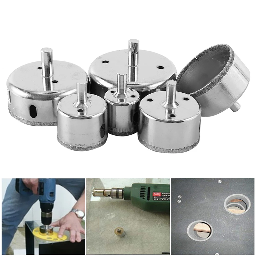 

1set 30-80mm Diamond Coated Core Hole Saw Drill Bits Tool Cutter For Tiles Marble Glass Granite Drilling Best Price