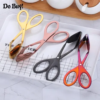 

1 Pcs Food Tongs Scissors Kitchen Tongs Clip Clamp Stainless steel BBQ Tongs Buffet Pliers Barbecue Cooking Tool