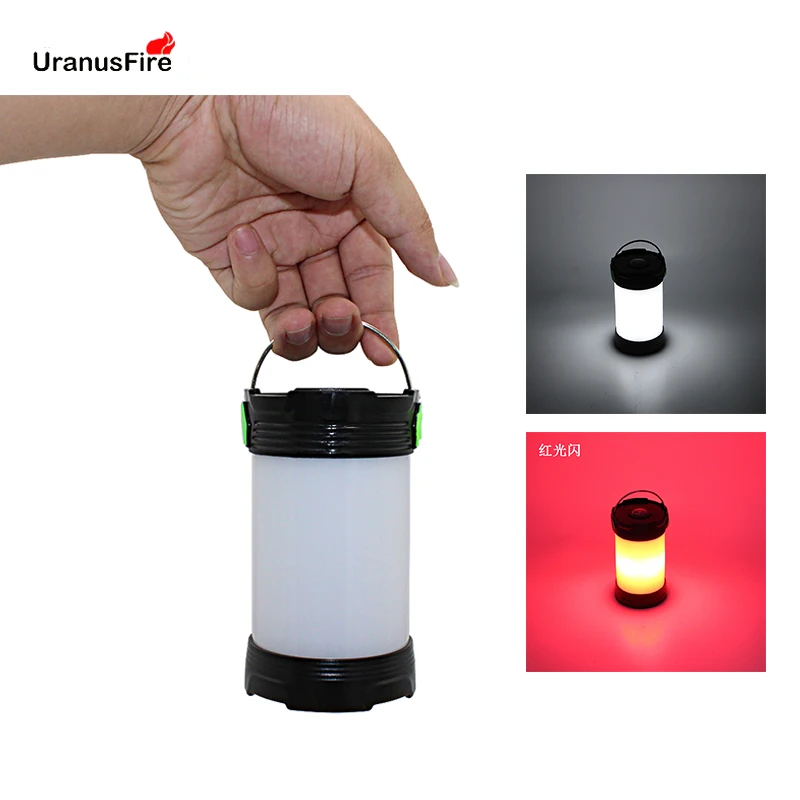 

Uranusfire Portable Lantern LED USB Rechargeable 26650 white red Outdoor Lighting hiking Tent Lamp Camping Light hand Lamp